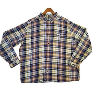 Patagonia Lightweight Fjord Flannel Shirt Men's 2XL Plaid 100% Organic Cotton